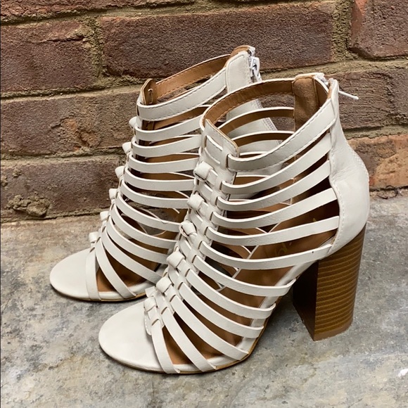 Mi.iM Strappy open toe block heel Bootie Cream 6.5 - Picture 5 of 10